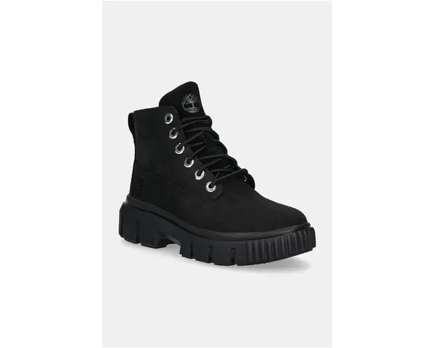 Timberland bocanci din piele intoarsa Greyfield femei, culoarea negru, cu platforma, TB0A5RNG0011