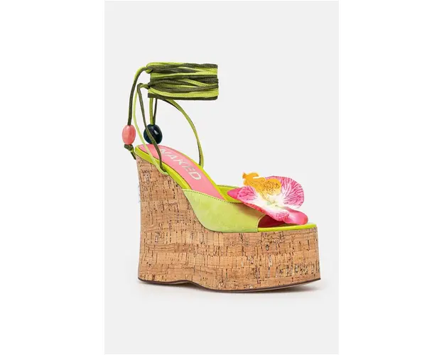 Naked Wolfe sandale Sunflower culoarea verde, Sunflower Green Kid Suede