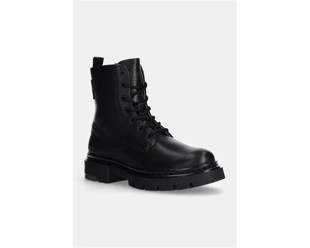 G-Star Raw bocanci de piele Kafey femei, culoarea negru, cu toc plat, GR113023BW