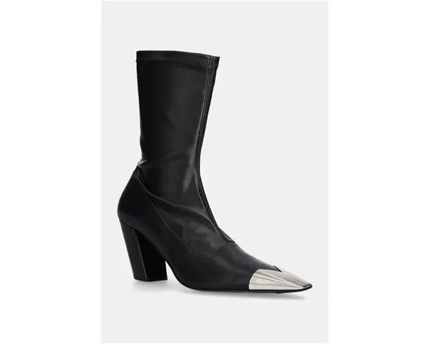 Vanda Novak botine Lucrezia femei, culoarea negru, cu toc drept