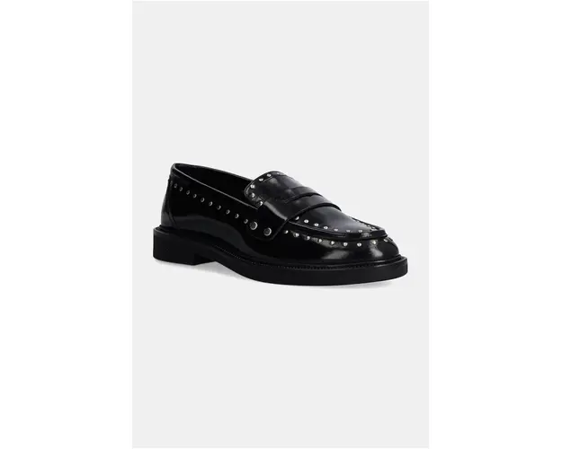 Steve Madden mocasini de piele Harloe femei, culoarea negru, cu toc plat, SM11003264