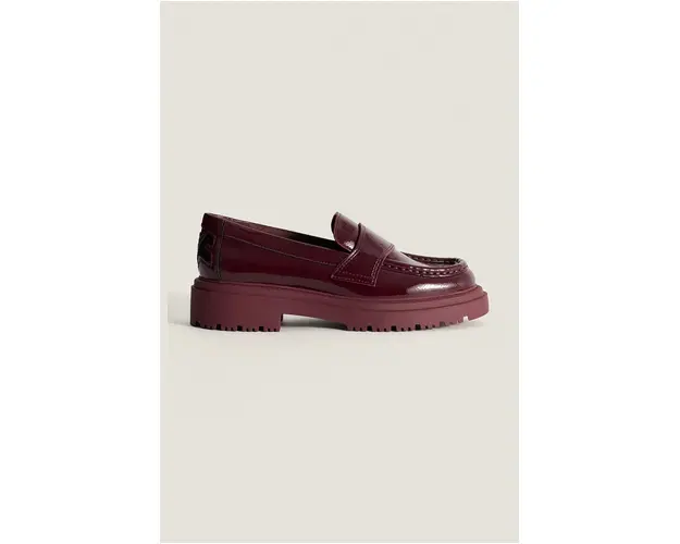 Hoff mocasini SCHOOL WINE LOAFER femei, culoarea bordo, cu toc plat, 22328002