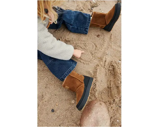 Liewood cizme de zapada din piele intoarsa Mattie Suede Boot culoarea maro, LW19227