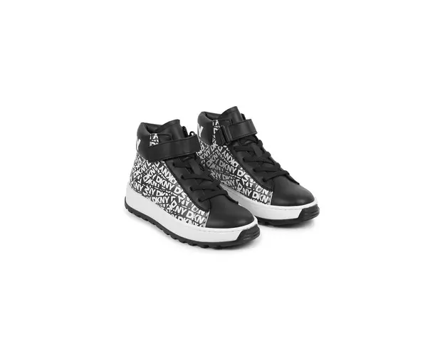 Dkny tenisi din piele copii culoarea negru, D60902