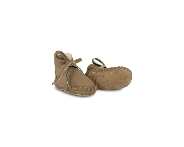 Donsje incaltaminte din piele pentru bebelusi Pina Classic Booties culoarea bej, 1018200