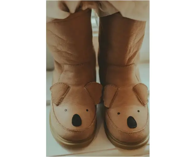 Donsje ghete de iarna pentru copii din piele Wadudu Classic Boots Koala culoarea bej, 2022006