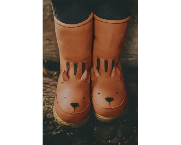 Donsje ghete de iarna pentru copii din piele Wadudu Classic Boots Tiger culoarea portocaliu, 2022011