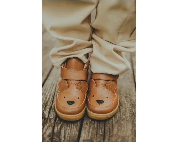 Donsje tenisi din piele copii Mika Sneakers Bear culoarea maro, 2024801