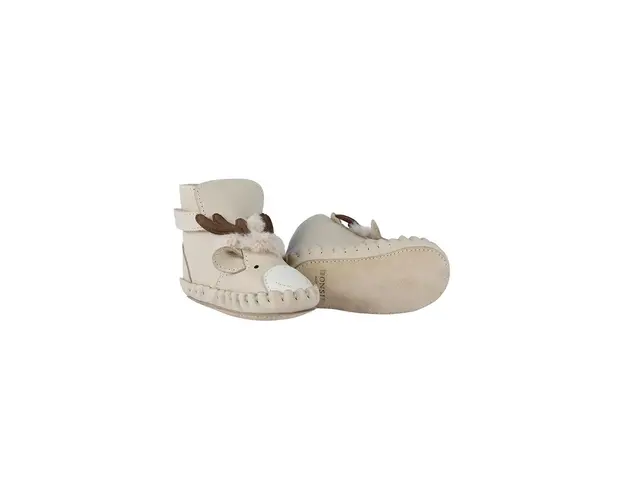 Donsje incaltaminte din piele pentru bebelusi Kapi Exclusive Booties Reindeer culoarea bej, 1028119