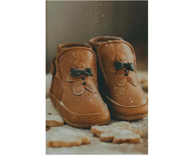 Donsje incaltaminte din piele pentru bebelusi Aggas Booties Gingerbread culoarea maro, 1035702