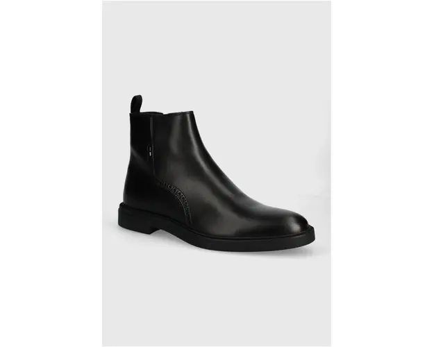 BOSS ghete de piele Calev barbati, culoarea negru, 50523867