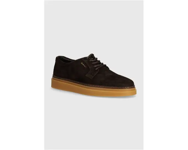 Gant pantofi de piele intoarsa Kinzoon barbati, culoarea maro, 29633639 G399