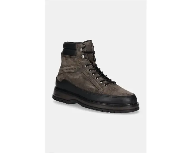 Gant pantofi de piele intoarsa Clafton barbati, culoarea gri, 29643742 G86