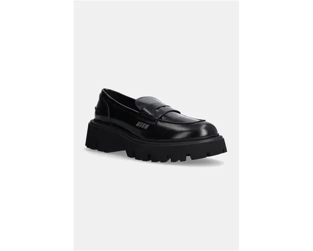 MSGM mocasini de piele barbati, culoarea negru, 3740MS153 513