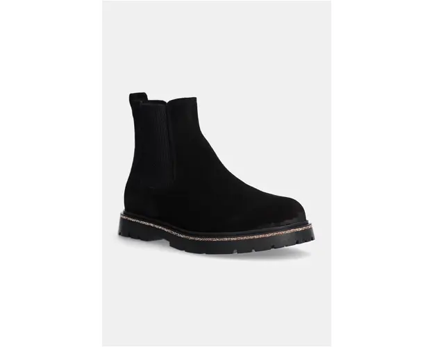 Birkenstock botine din piele intoarsa Highwood Slip On Mid barbati, culoarea negru, 1028138