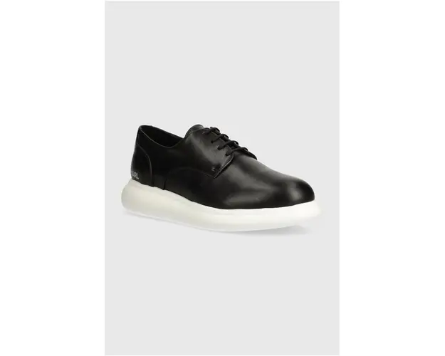 Karl Lagerfeld pantofi de piele GRANBY barbati, culoarea negru, KL22330