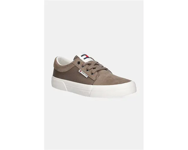 Tommy Jeans tenisi TJM VULC. SKATER MIX MATERIAL barbati, culoarea bej, EM0EM01456