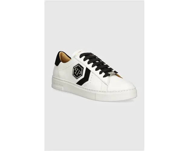Philipp Plein sneakers din piele Lo-Top Arrow Force culoarea alb, MSC3998 PLE005N 0102