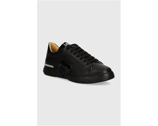 Philipp Plein sneakers din piele Hexagon Phantom Kicks culoarea negru, USC0565 PLE025N 0202