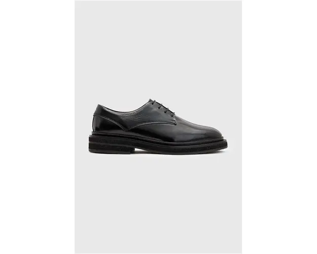 AllSaints pantofi de piele Escher Derby barbati, culoarea negru, M014FB