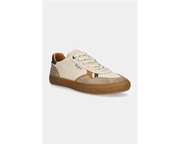 Pepe Jeans sneakers din piele intoarsa PMS31053 culoarea bej, TRAVIS RETRO M