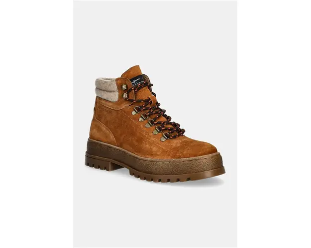Pepe Jeans pantofi de piele intoarsa PMS50251 barbati, culoarea maro, LINCOLN HIKING