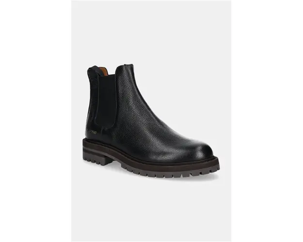 Common Projects ghete chelsea de piele Chelsea Workboot in Leather barbati, culoarea negru, 2447