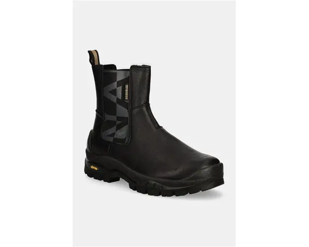 Napapijri ghete chelsea de piele PEAK barbati, culoarea negru, NP0A4H73CO.041