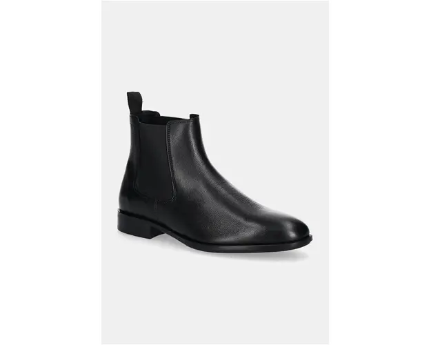 BOSS ghete chelsea de piele Colby barbati, culoarea negru, 50529105