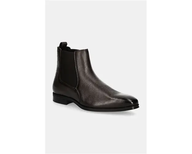 BOSS ghete chelsea de piele Theon barbati, culoarea maro, 50529228