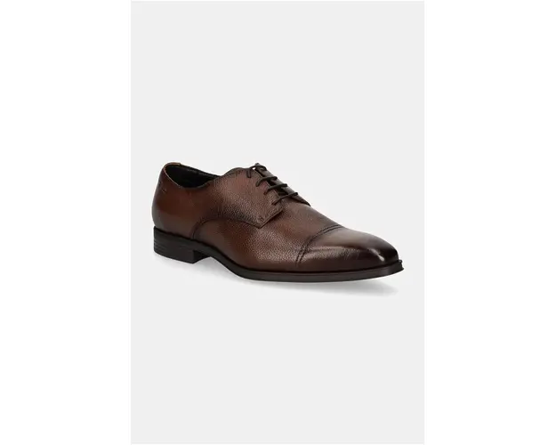 BOSS pantofi de piele Theon barbati, culoarea maro, 50529257