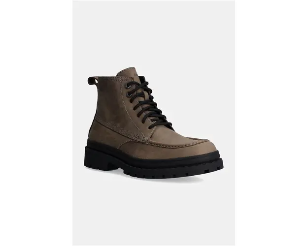 BOSS bocanci de piele Nebular barbati, culoarea maro, 50529219
