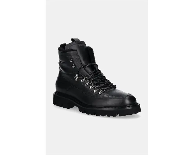 BOSS bocanci de piele Julyo barbati, culoarea negru, 50529275