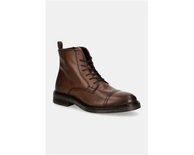 Hackett London ghete de piele EGMONT RANGE barbati, culoarea maro, HMS21411