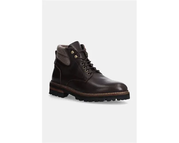 Hackett London pantofi inalti RANGE STONE barbati, culoarea maro, HMS21423