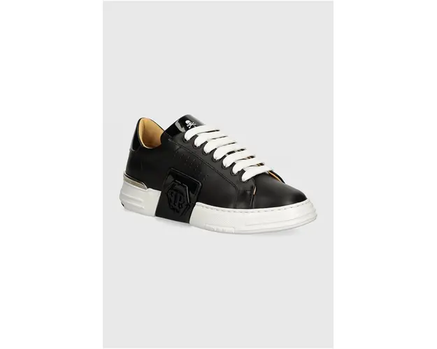 Philipp Plein sneakers din piele Hexagon Phantom Kicks culoarea negru, USC0565 PLE025N 02