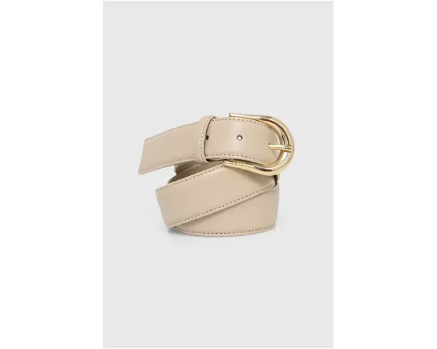 BOSS curea de piele femei, culoarea bej, 50516448