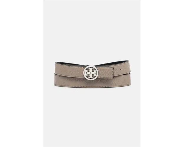 Tory Burch curea de piele cu doua fete 1" Miller Reversible femei, culoarea gri, 138935