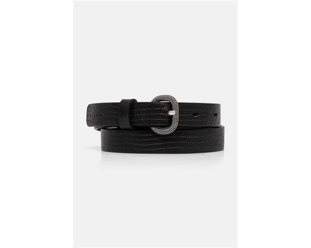 Sisley curea de piele femei, culoarea negru, 6G8ZWL02C