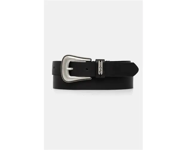 Pepe Jeans curea de piele MILDRED BELT femei, culoarea negru, PL020852