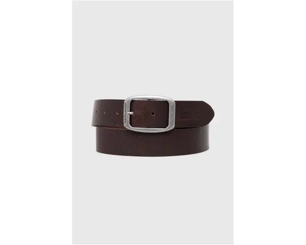 Pepe Jeans curea de piele WADE BELT barbati, culoarea maro, PM021025