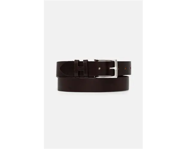 Hackett London curea de piele barbati, culoarea maro, HM413177