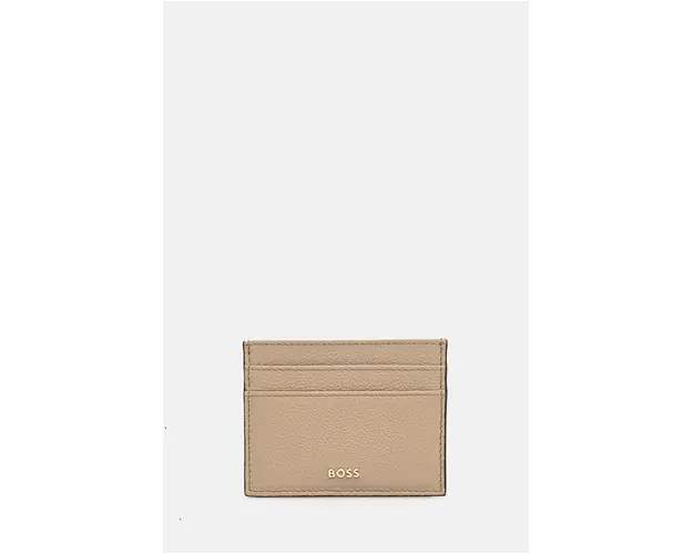 BOSS carcasa din piele culoarea bej, 50523686