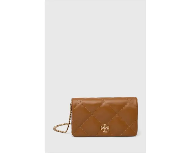 Tory Burch poseta de piele Kira Diamond Quilt culoarea bej, 158624.202