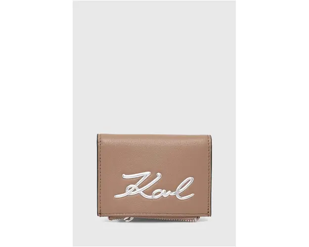 Karl Lagerfeld portofel de piele femei, culoarea maro, 245W3231