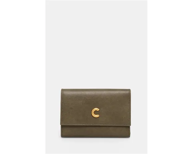 Coccinelle portofel de piele COCCINELLEKELSEY VINTAGE femei, culoarea verde, E2 RBR 11 D6 01