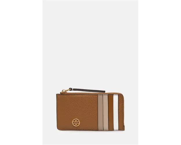 Tory Burch carcasa din piele Robinson Pebbled culoarea maro, 146012