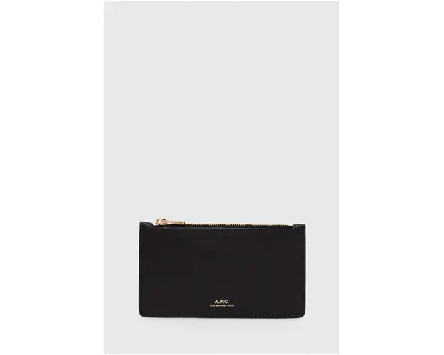 A.P.C. portofel de piele porte-cartes willow femei, culoarea negru, PXAWV.F63276