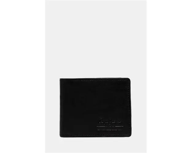 Pepe Jeans portofel de piele TATE WALLET barbati, culoarea negru, PM070387