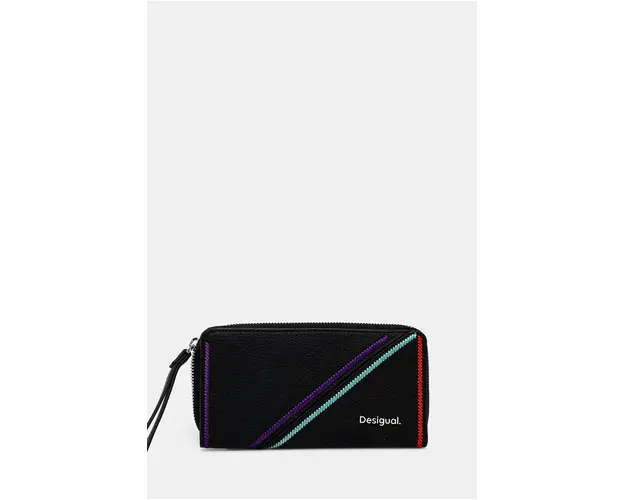 Desigual portofel CLEO BLACK MAYA MAXI culoarea negru, 24WAYP07